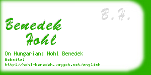 benedek hohl business card